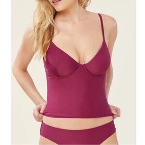 Andie Swim The Canary Tank Top in Plum Size: L, NWT